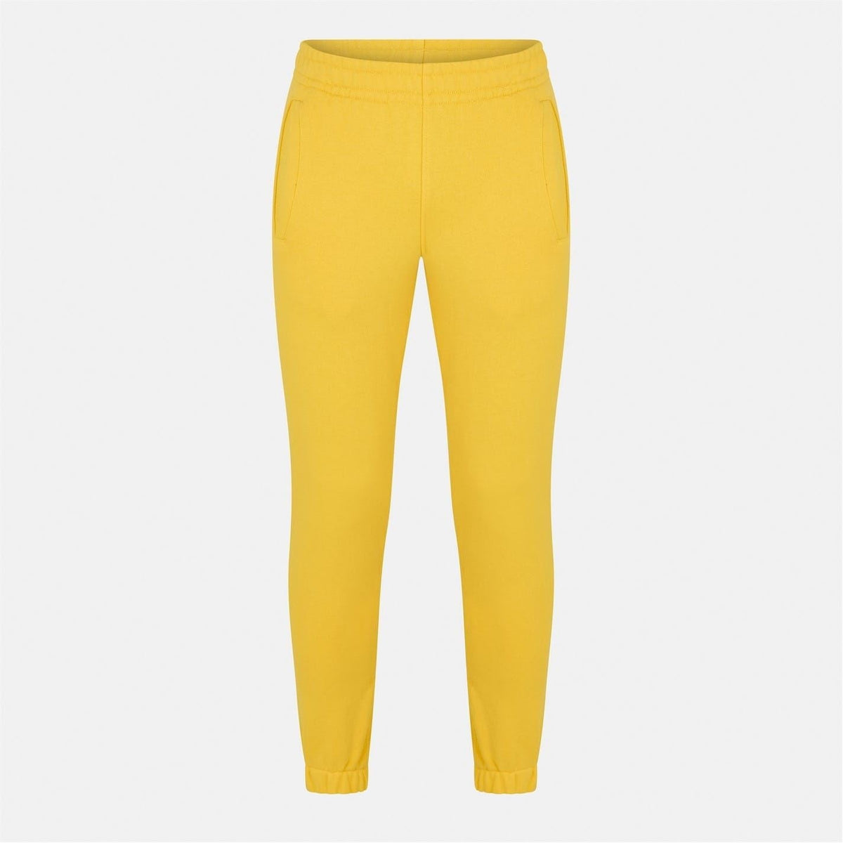 Yellow slim joggers with elastic waistband, tapered cuffs, adidas side logo