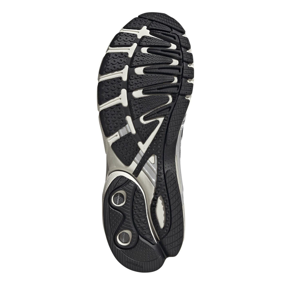 adidas Adistar Control 5 shoe outsole with black tread and white traction lines