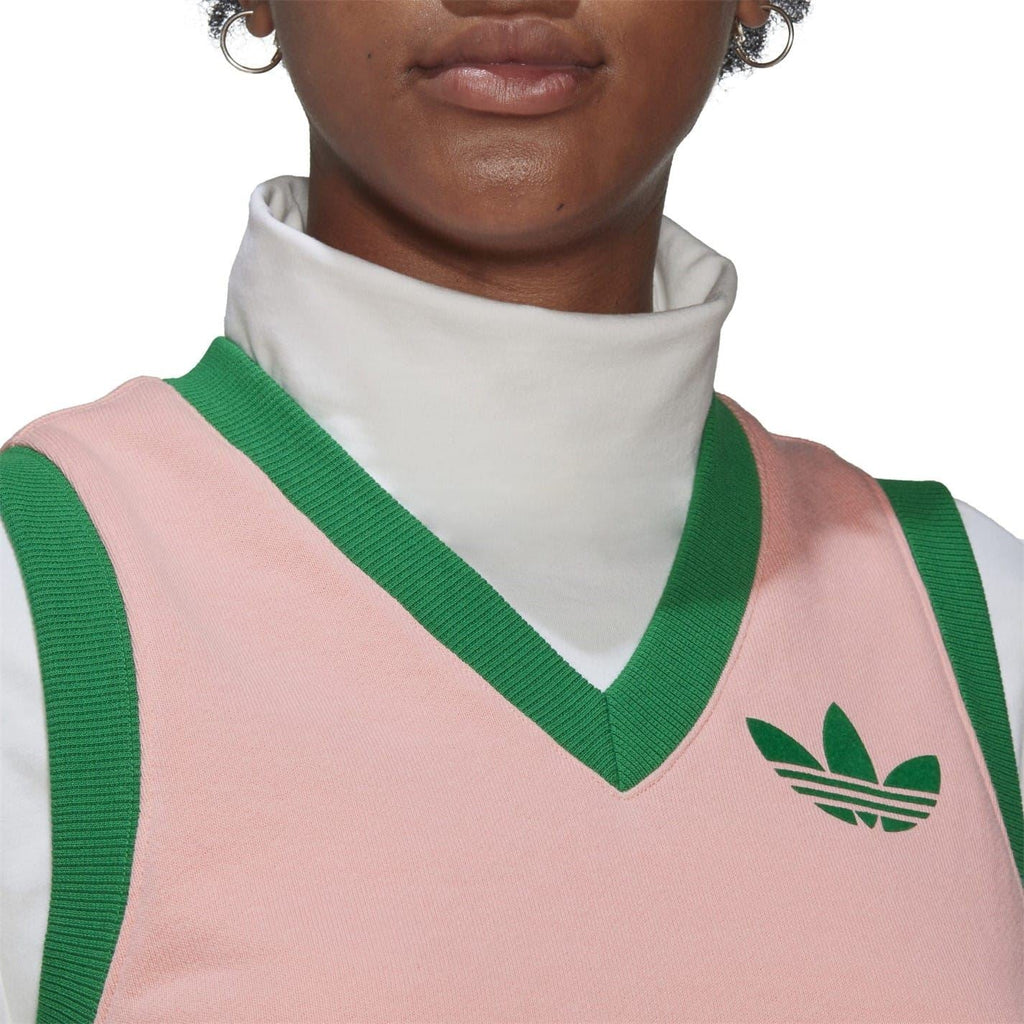adidas Originals Adicolour 70s sweater vest, cozy knit top with colorful retro pattern and ribbed neckline.