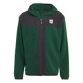 adidas zip-up polar fleece hoodie in green and dark charcoal color-block