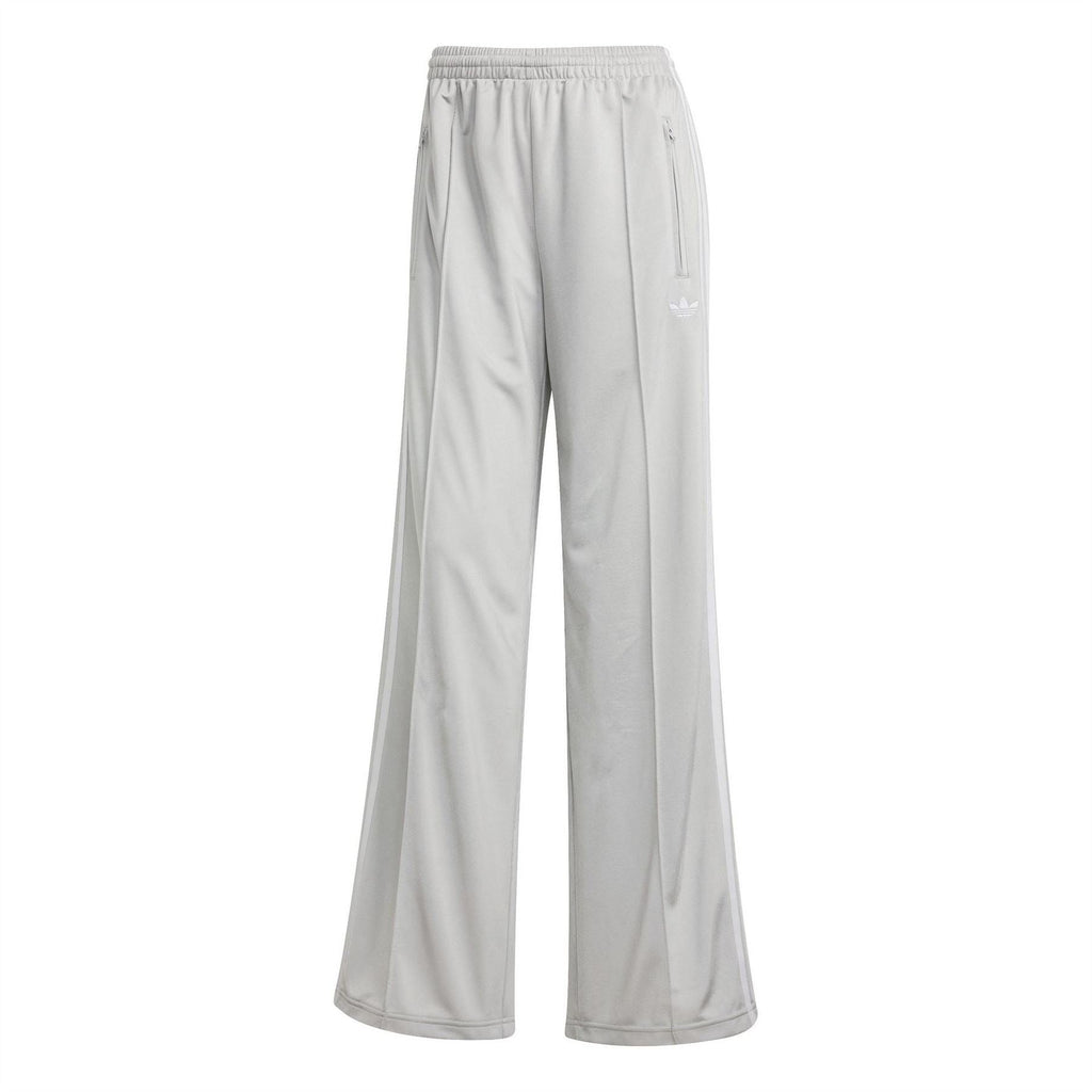 Grey adidas Originals track pants with wide leg and elastic waistband