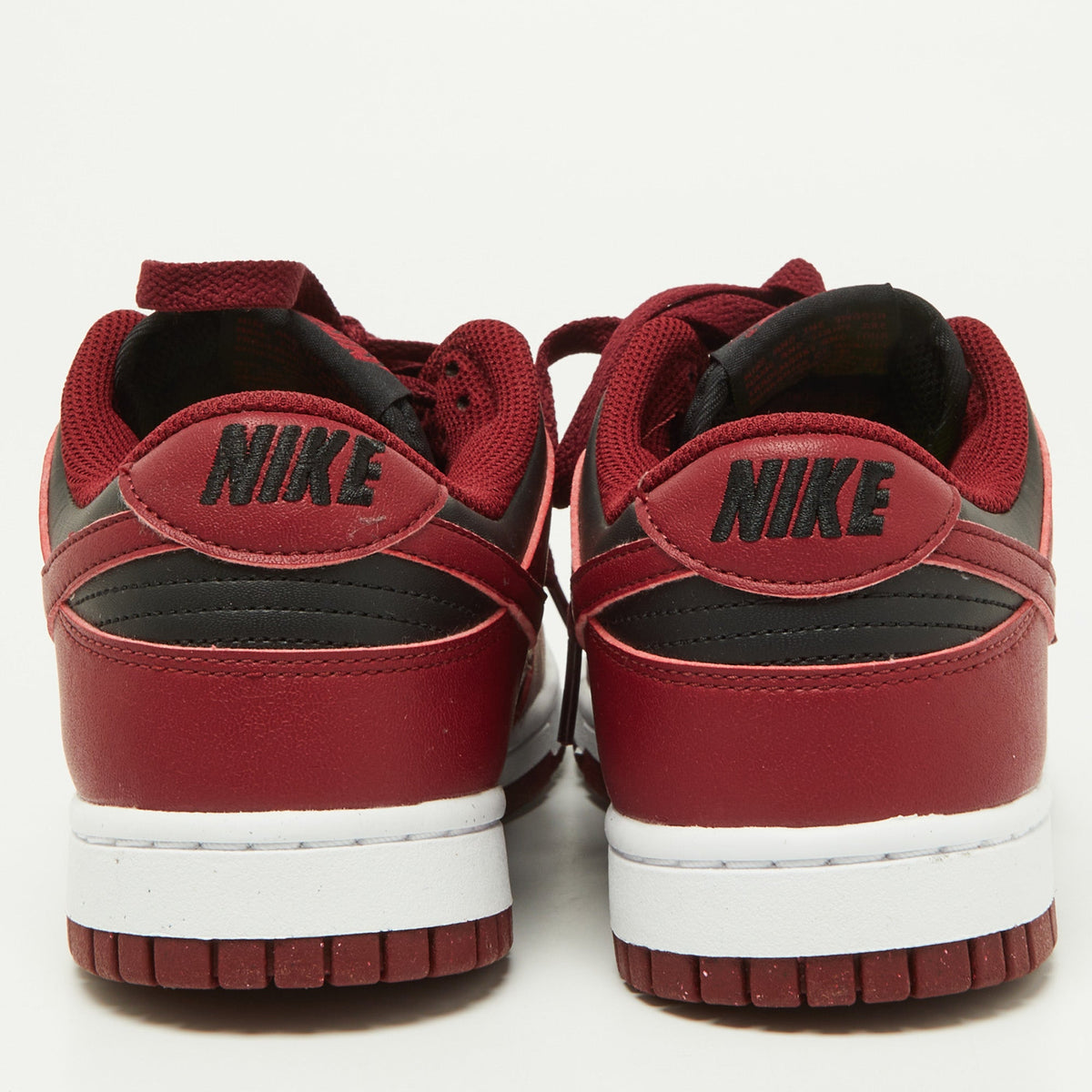 Nike Red/black Leather Dunk Low Top "team Red" Sneakers