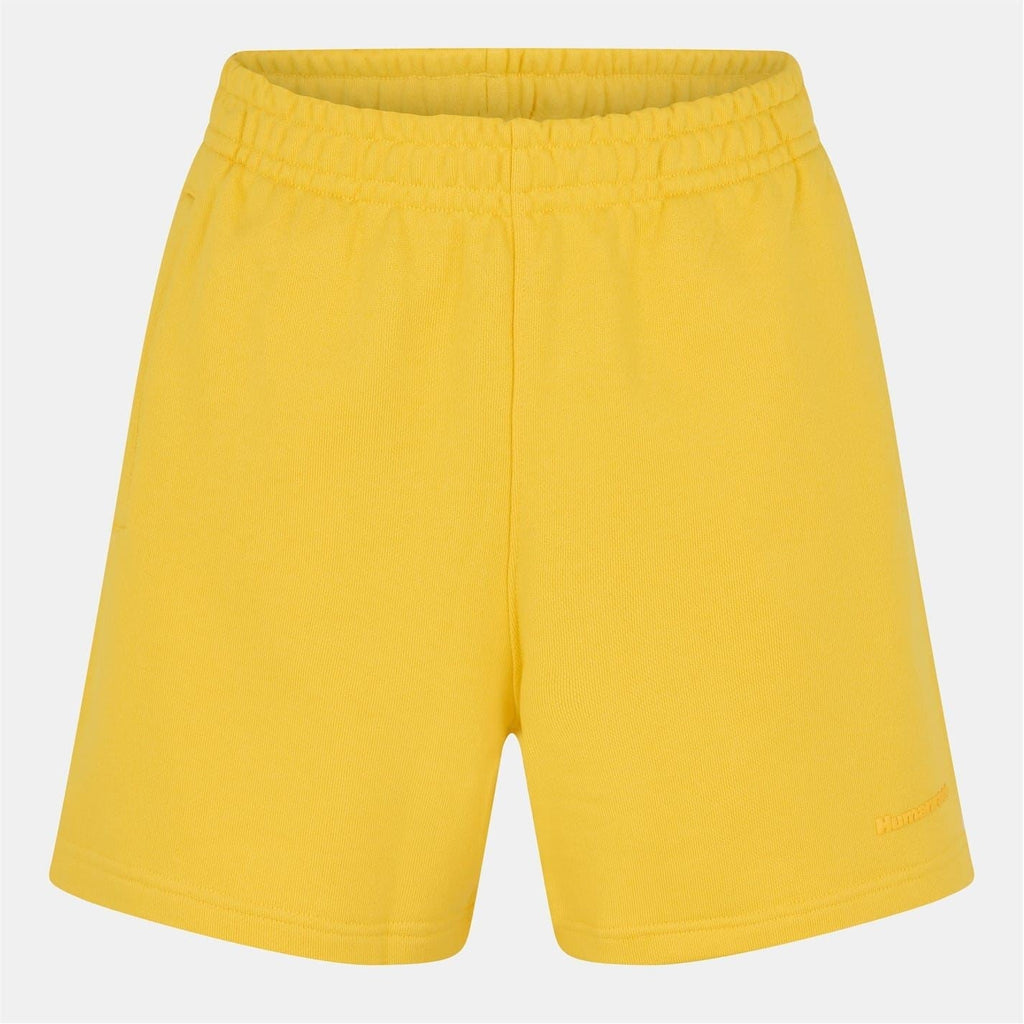 Yellow adidas Originals bermuda shorts with elastic waistband and side logo mark