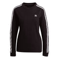 Black adidas Originals long sleeve t-shirt with white side stripes and small chest logo