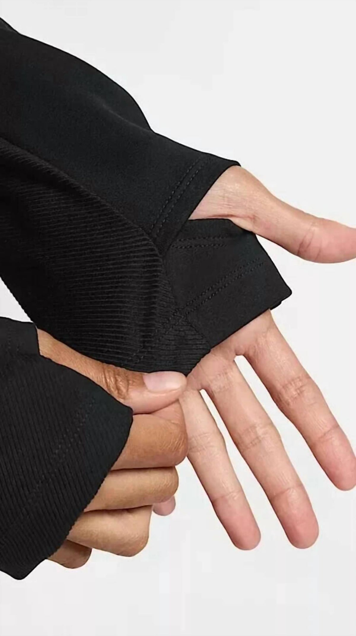 Women's One Ribbed Full Zip Mid Layer Top In Black