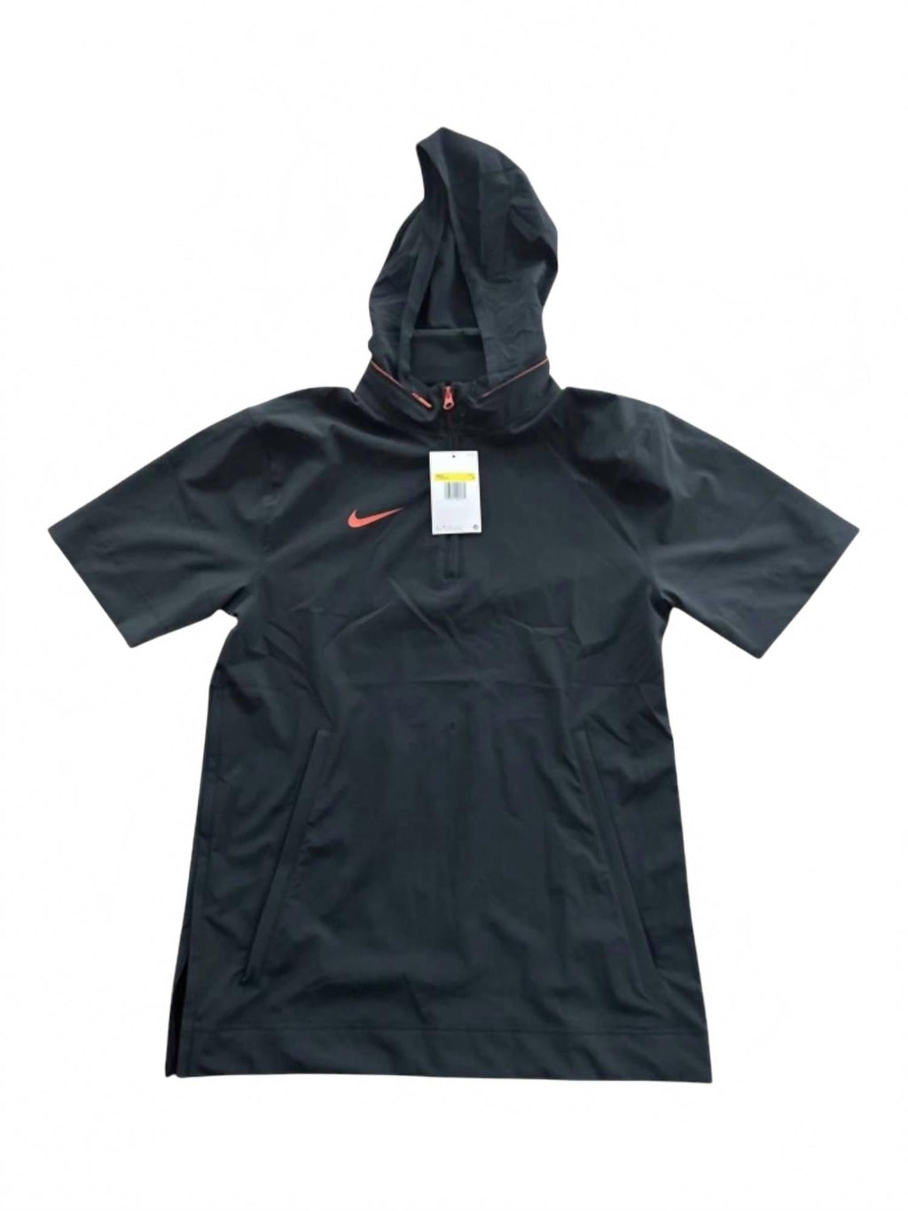Men's Short-Sleeve Lightweight Coaches Jacket In Black/team Orange