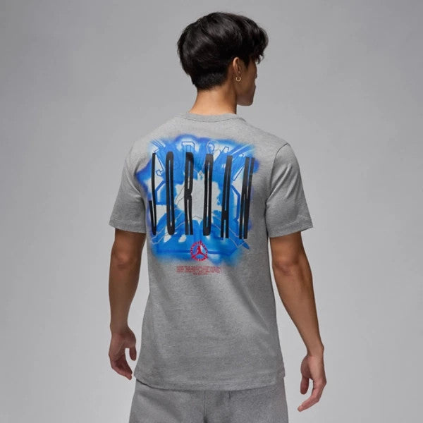 Men's Jordan Core T-Shirt Gray Graphic Print Short Sleeve Crew Neck SRT571