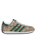adidas Originals low-top sneakers in beige mesh with green stripes and white laces