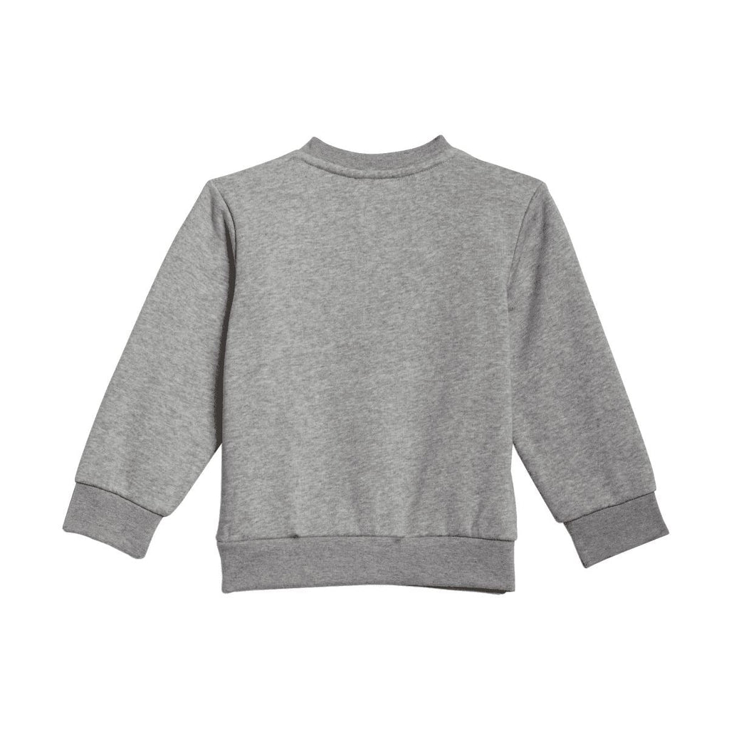 Grey infant crewneck sweatshirt with long sleeves, no visible front logo.