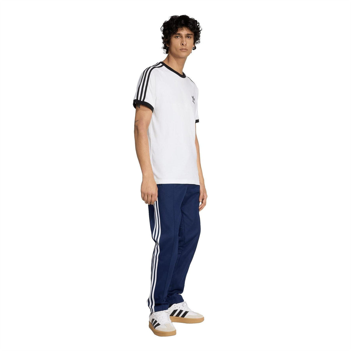 adidas Originals Beckenbauer slim track pants, navy with white side stripes and logo