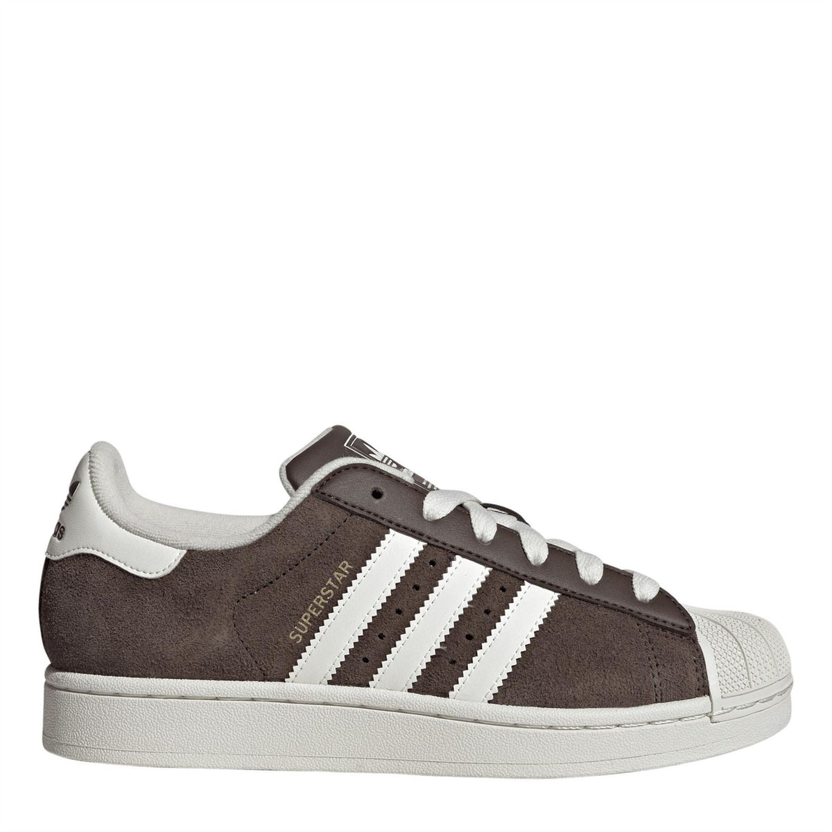 adidas Originals Superstar II sneakers in dark brown suede with white three-stripe design