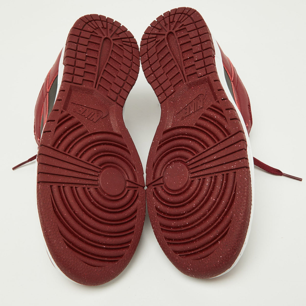 Nike Red/black Leather Dunk Low Top "team Red" Sneakers