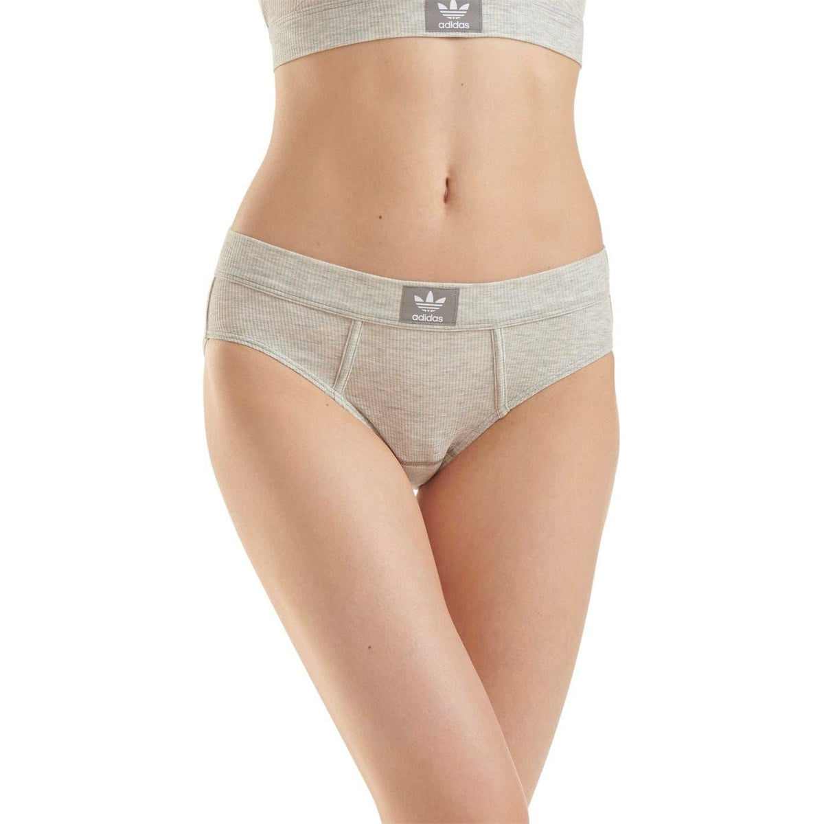 adidas Originals 2x2 Rib High Waist Brief in dark color, showcasing comfortable ribbed fabric and high-waist design.