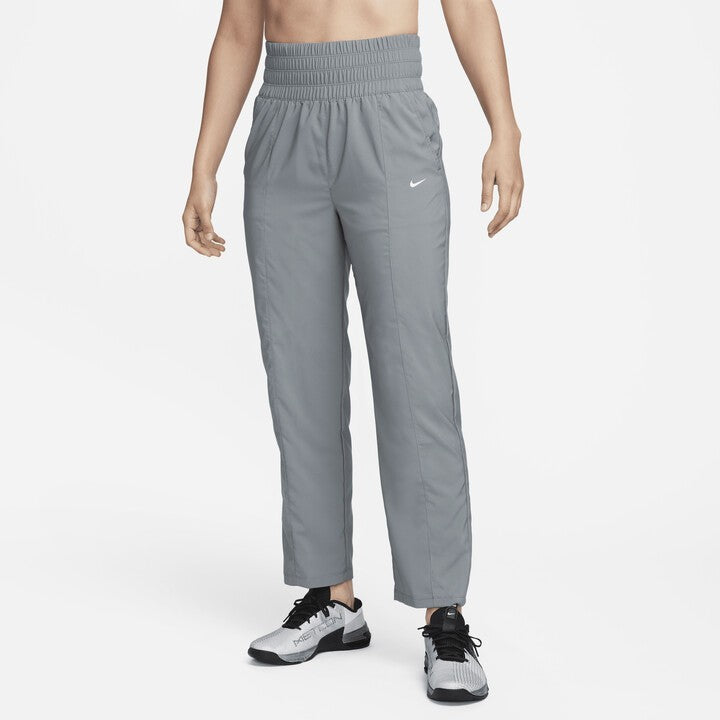 Women's Nike Dri-FIT One Pants Gray Ultra High-Waist Elastic Waist Active FTS434