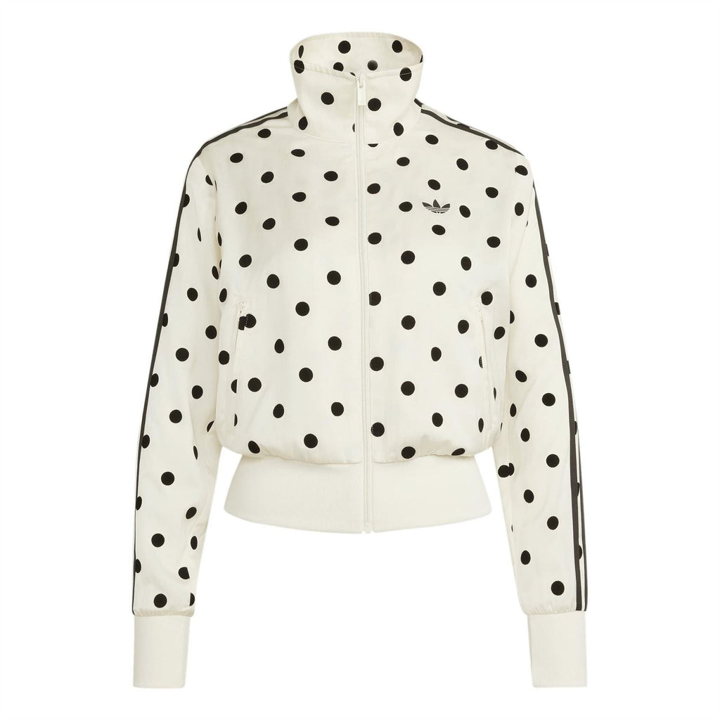 adidas Originals polka-dot track jacket with hood, off-white and black graphics