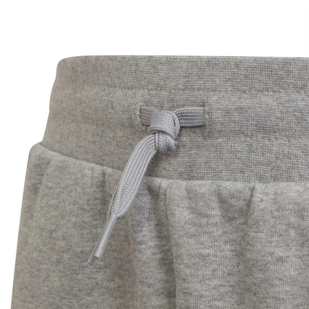 Grey adidas Originals shorts with adjustable drawstring and elastic waistband