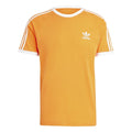 Orange adidas Originals Adicolor T-shirt with white crew neck and 3-stripe sleeves