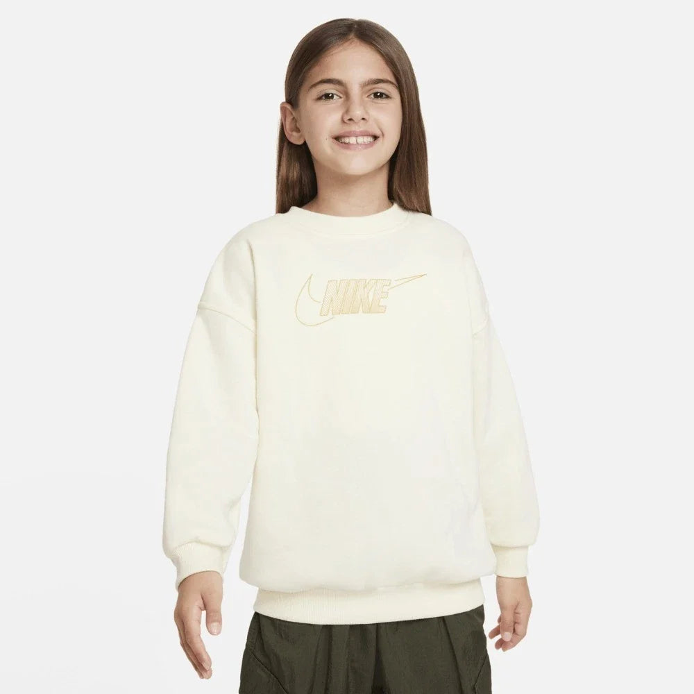 Kids Nike Sportswear Club Fleece FJ6161-113 Sweatshirt Ivory Active JAX114
