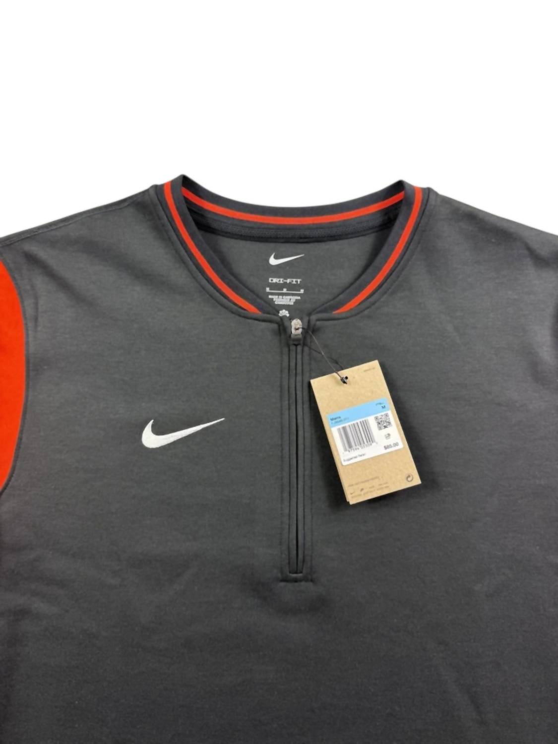 Men's Dri-Fit Half Zip Top In Black/team Orange