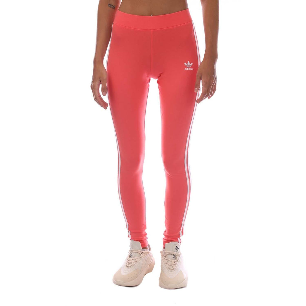 Pink adidas Originals Adicolor 3-Stripes leggings with white side stripe detailing