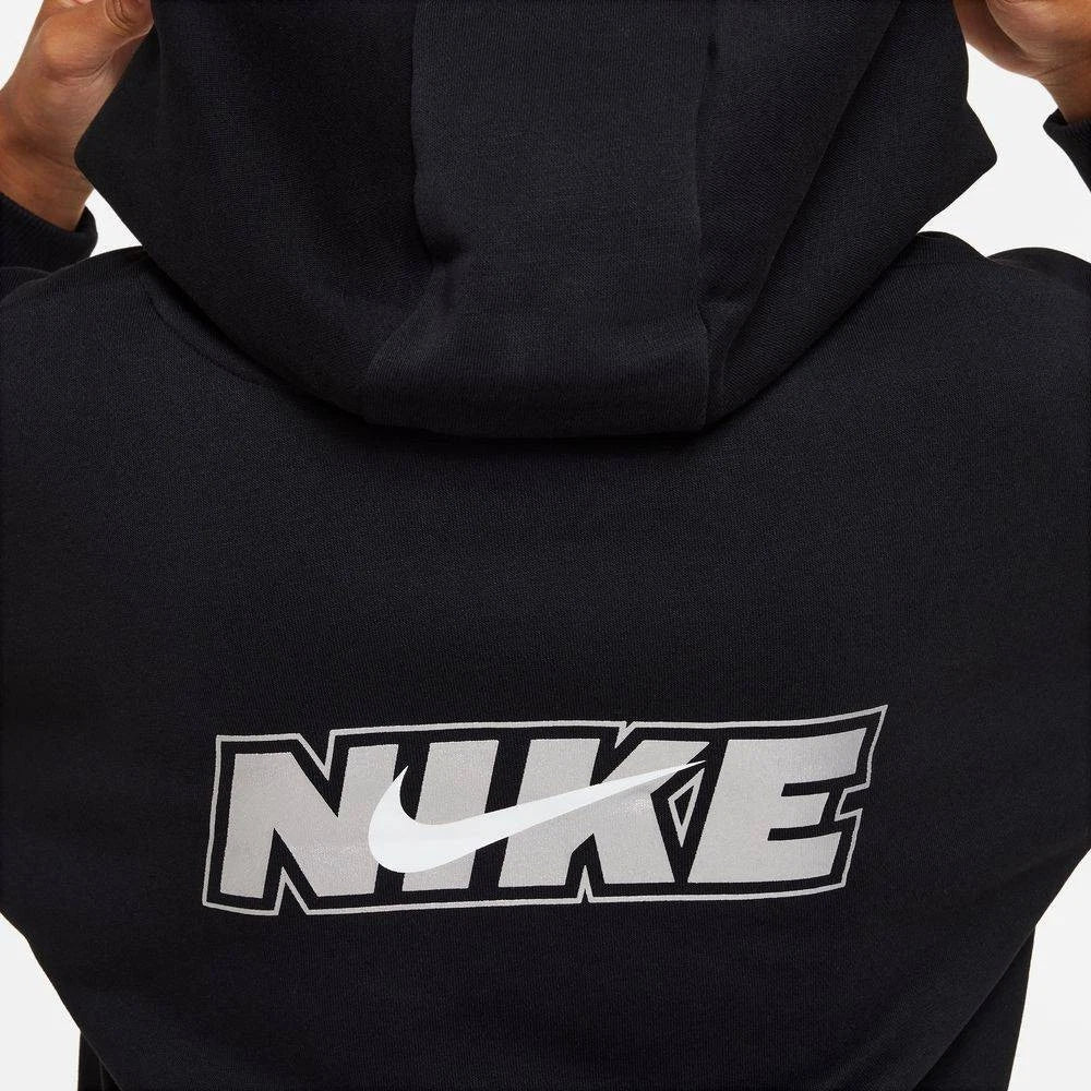 Nike NSW Icon Novelty DV3219-010 Hoodie Girls Black Fleece Oversized RED436