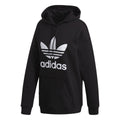 Black trefoil graphic hoody with adidas logo print and kangaroo pocket