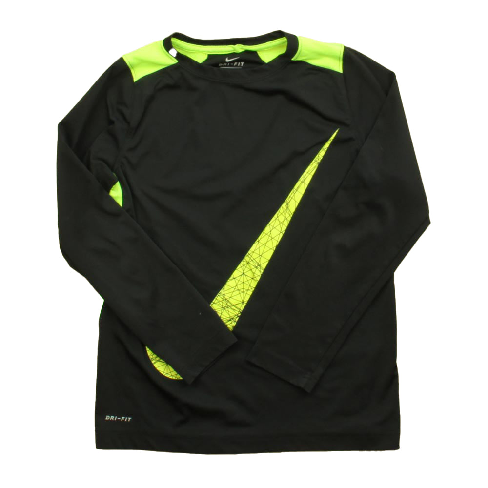 Nike Boys Black | Green Athletic Top