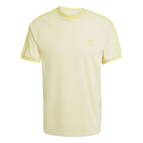 Light yellow raglan short-sleeve T-shirt with adidas Originals logo and 3-stripe sleeves