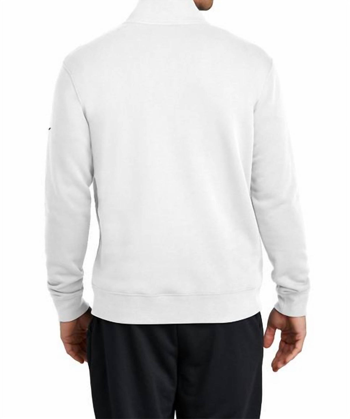 Club Fleece Sleeve Swoosh 1/2 Zip Pullover In White