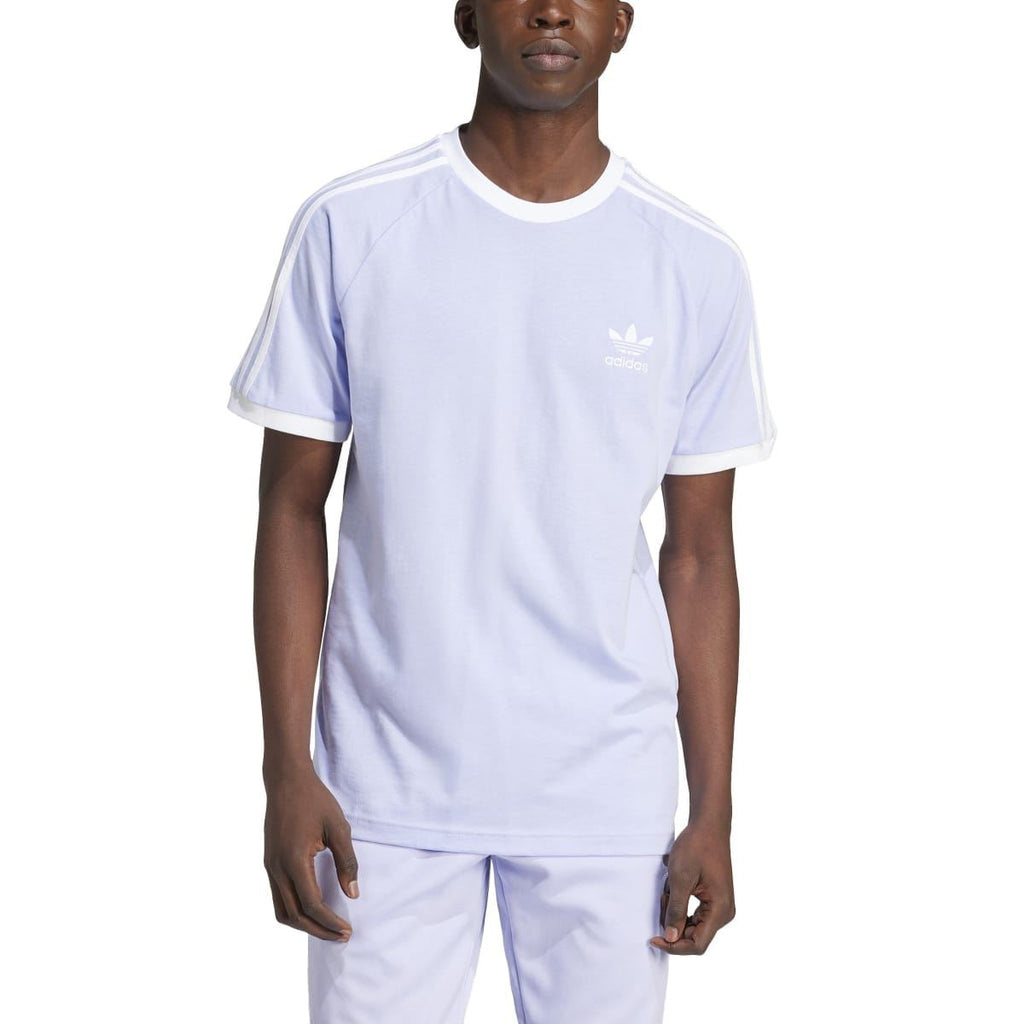 Lavender adidas Originals Adicolor 3-Stripes T-shirt with crew neck and small chest trefoil