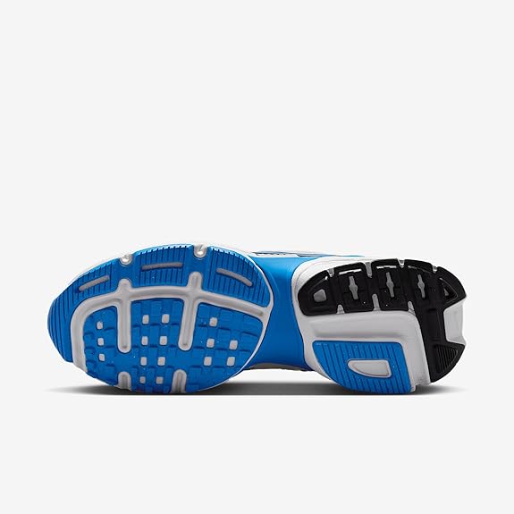 Nike V2K Run sneakers outsole, blue traction pods with black and white rubber
