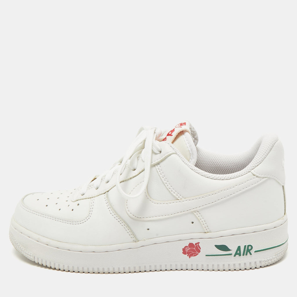 Nike White Leather Dunk Low Lace Up Sneakers