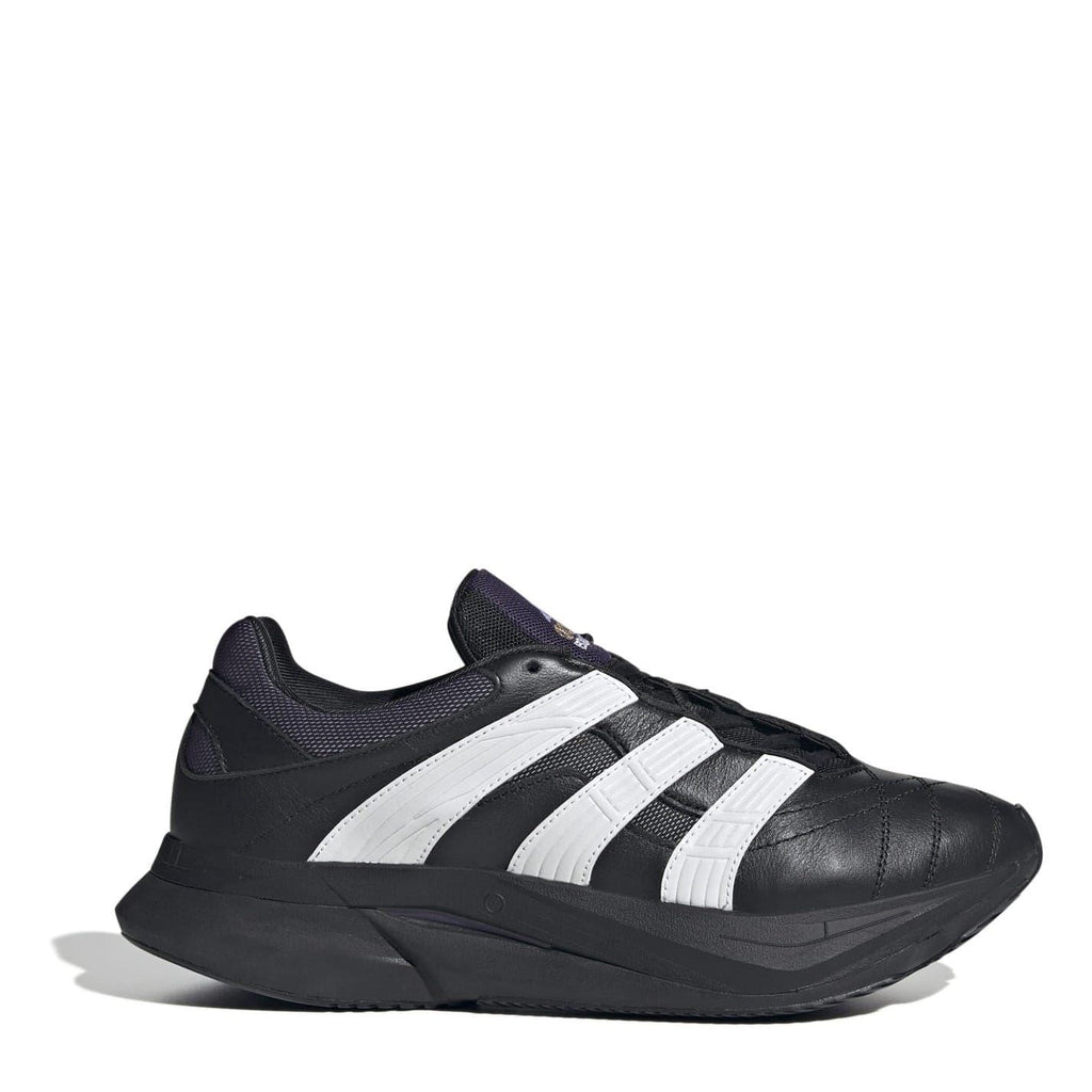 adidas Originals EQT Predator sneakers, black with white three stripes and thick sole
