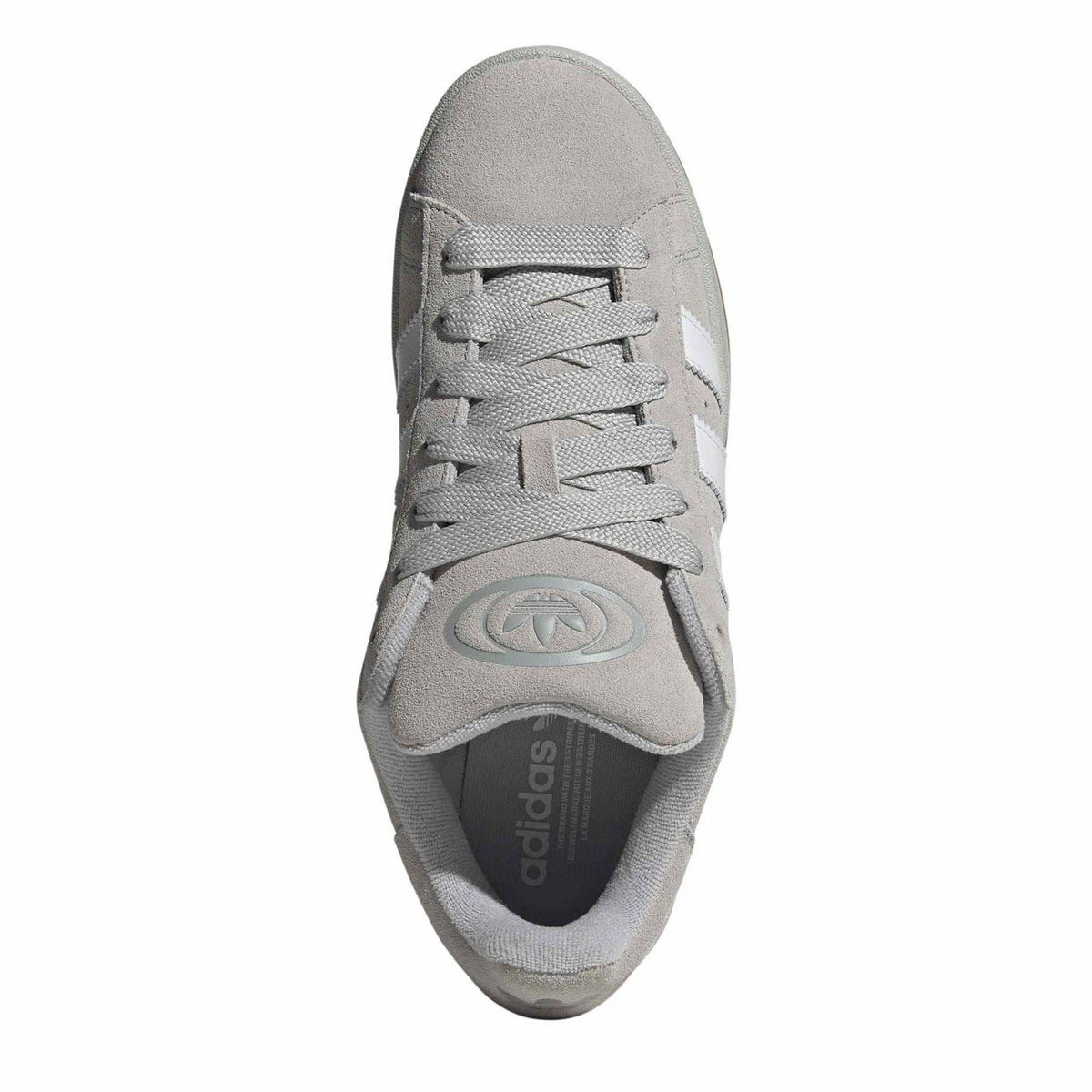 Adidas Originals Campus 00s trainers with white and green suede and leather upper, white rubber sole, casual athletic footwear