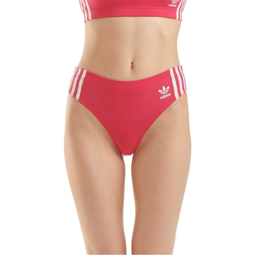 Adidas Originals Comfort Flex cotton thong underwear in white, featuring a minimal design and elastic waistband.