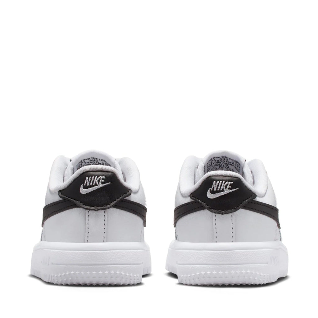 Kids' Nike Force 1 Low sneakers, heel collar with Nike logo, white with black trim