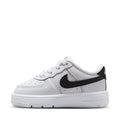 Kids' Nike Force 1 Low lace-up sneakers, white with black Swoosh and accents