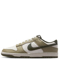 Nike Dunk Low sneakers in white, olive and khaki with side Swoosh and lace-up
