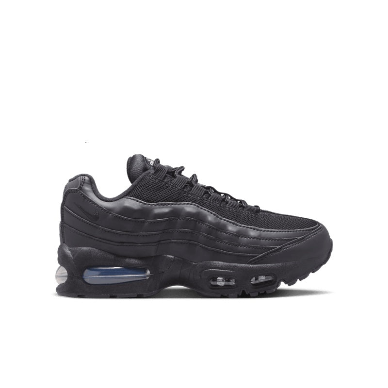 Black lace-up Air Max 95 sneakers for kids, with mesh upper and Air sole