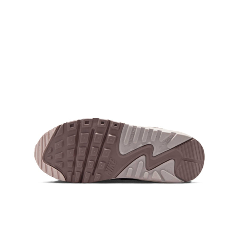 Air Max 90 kids' rubber outsole, tread pattern on dark taupe and gray