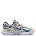 Kids' Nike lace-up running sneakers in pearl and navy with light blue upper