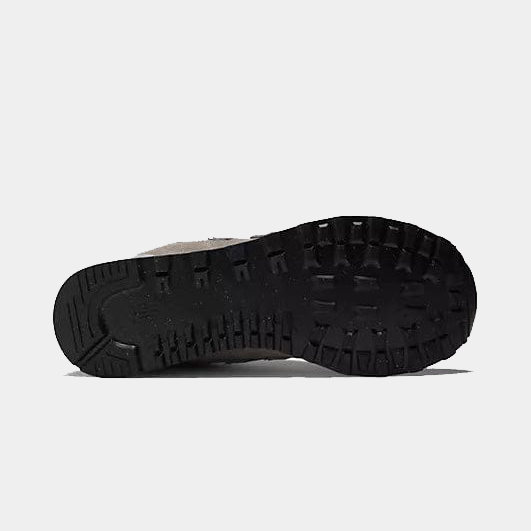 Black sneaker outsole with textured rubber tread and grip pattern