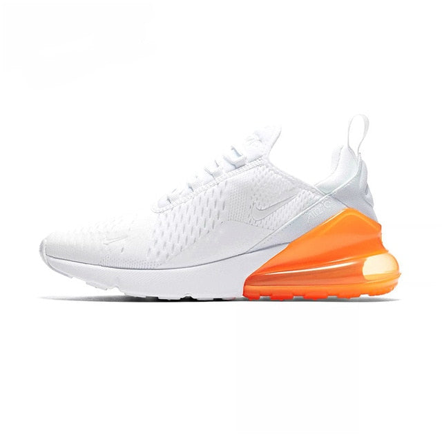 Nike Air Max 270 running shoes, white with orange Air unit