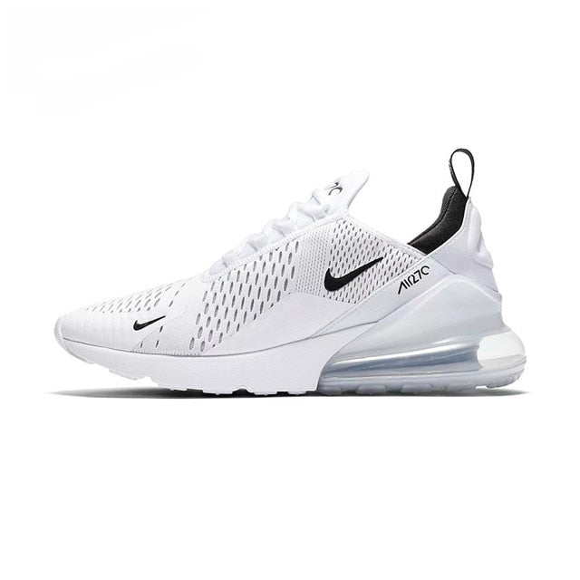 Nike Air Max 270 180 running shoes, white knit upper with clear Air Max heel panel